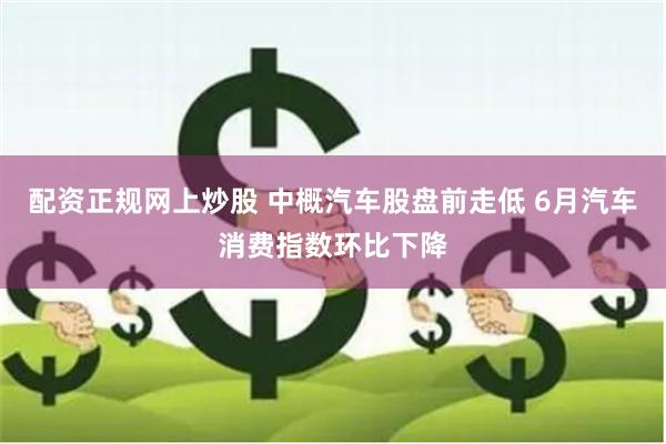配资正规网上炒股 中概汽车股盘前走低 6月汽车消费指数环比下降